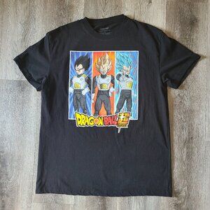 Dragon Ball Super Shirt Mens L Black Graphic Tee Vegeta